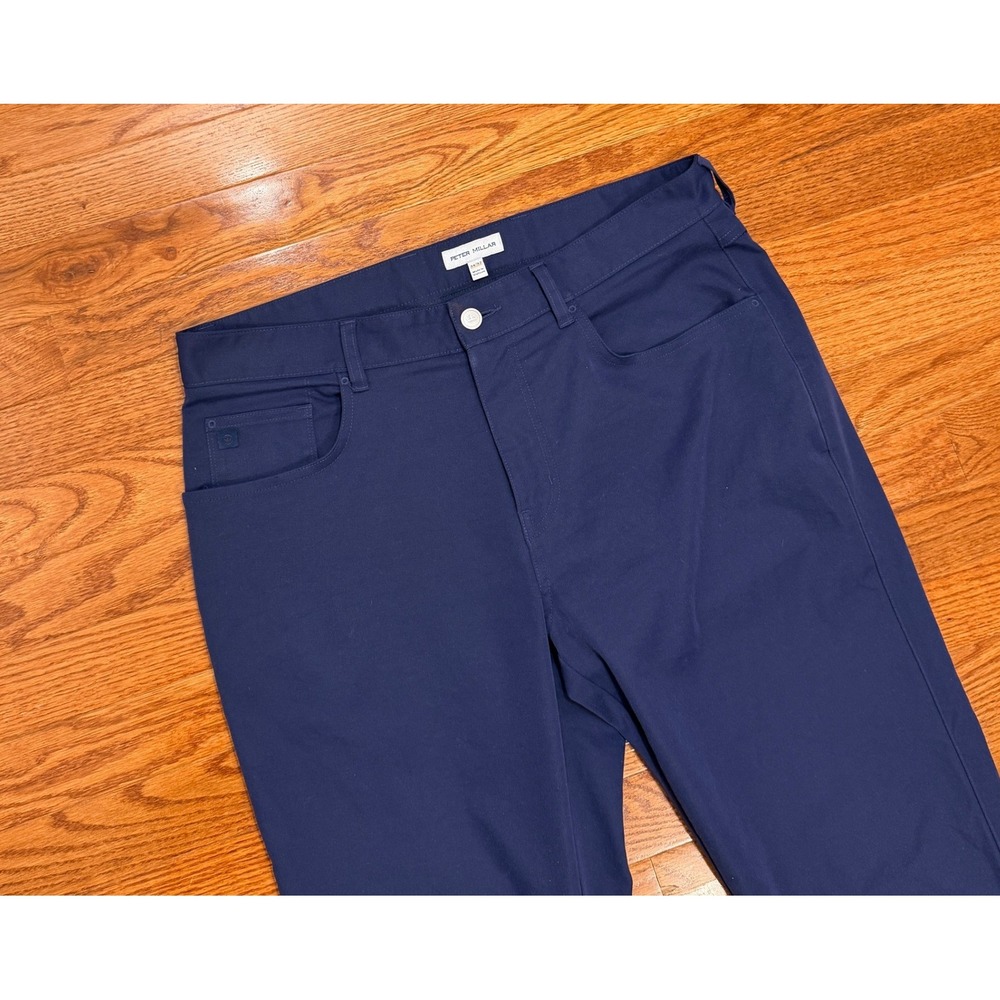 Peter Millar EB66 Performance Pants Mens 34x32 Navy Blue Golf Casual 5 Pocket